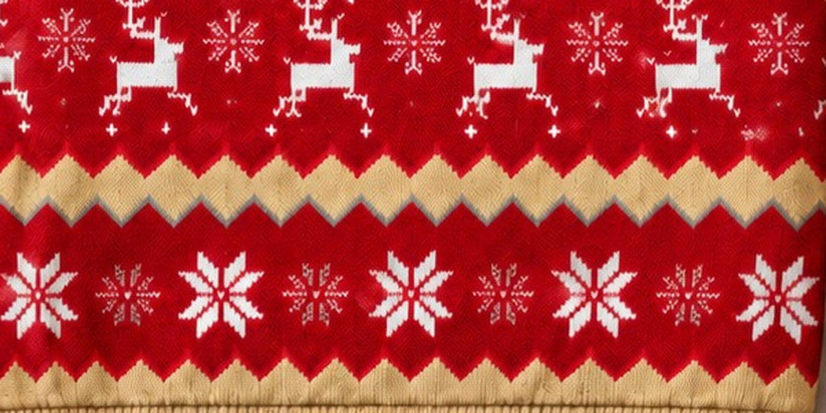 Reindeer and snowflake knit pattern detail